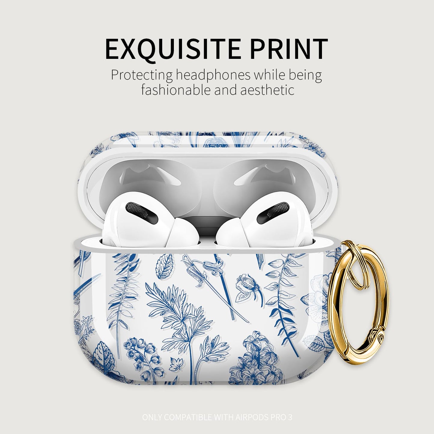 ZEKICE for AirPods Pro 3 Generation Case, Clear Flower Air Pod Pro 3 Case for Women Girly Cute Soft AirPod Pro 3 Cover with Keychain Strap for AirPod