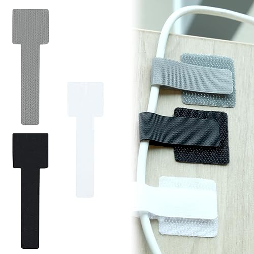 150 PCS Hook and Loop Cable Ties Reusable Adhesive Cable Ties Adjustable Self Adhesive Cables Management Straps for Cords Organizers Desk Home Office