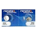 Renata 392 SR41W Batteries - 1.55V Silver Oxide 392 Watch Battery (2 Count)