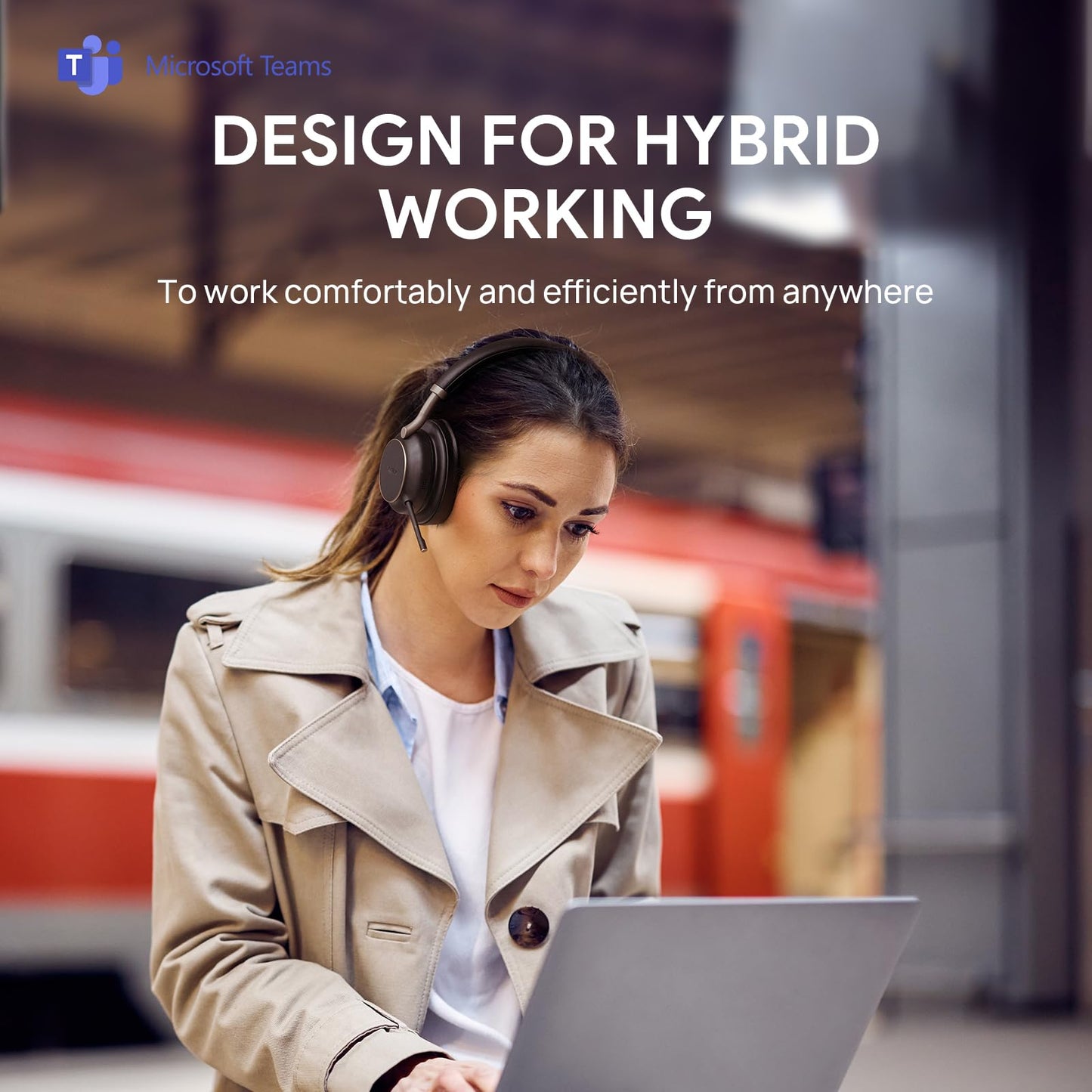Yealink BH76 Plus UC Wireless Headset for Work, Bluetooth Headsets with Microphone Active Noise Cancelling, Retractable Mic Arm, ANC Business Headsets
