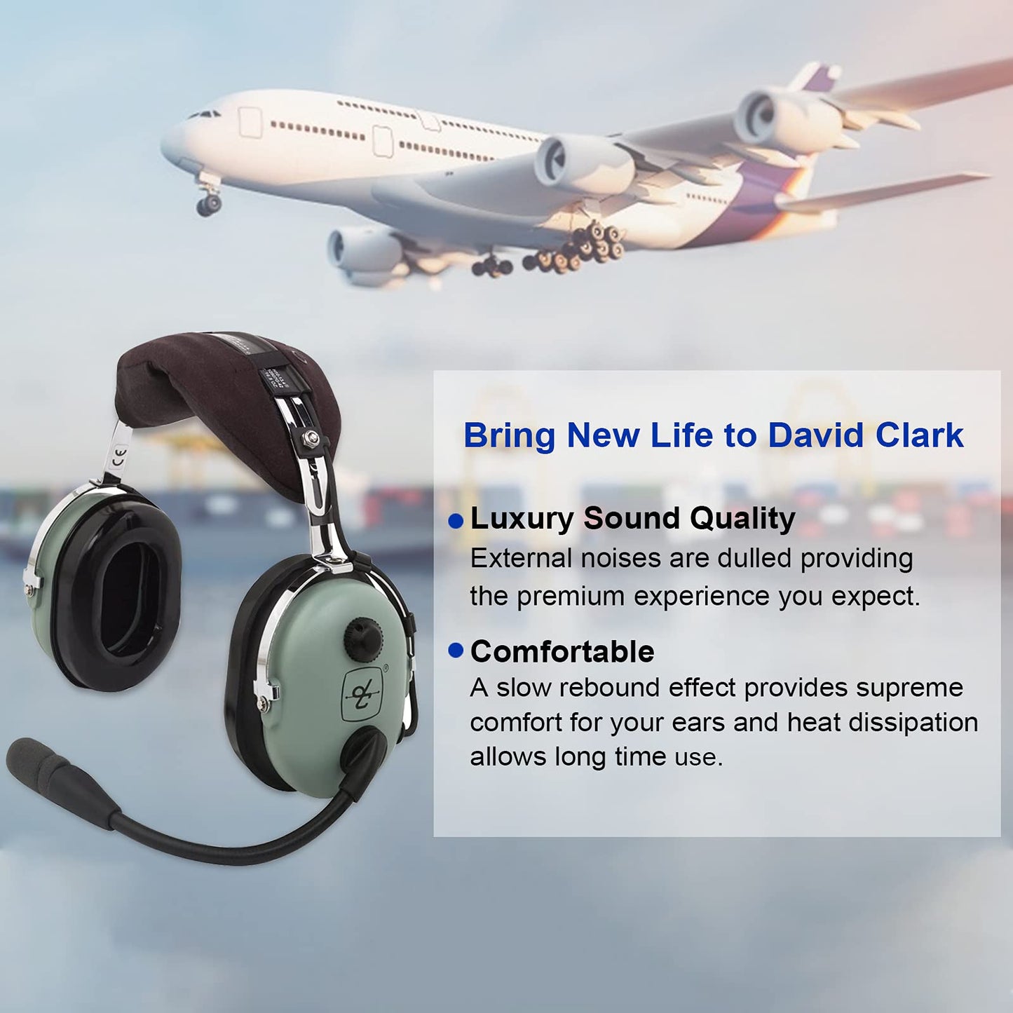 Gel Ear Seals Ear Pads for David Clark Silicone Ear Cushions Replacement Earpads Ear Cup for David Clark H10-60 H10-20 H10-13.4 H10-76 H10-30 H10-13S