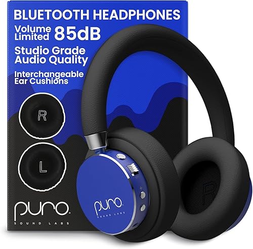 Puro Sound Labs Kids Wireless Headphones - Volume-Limiting 85dB, Built-In Mic, Studio-Grade Sound, 20-Hour Battery Life, Comfortable Fit & Easy…