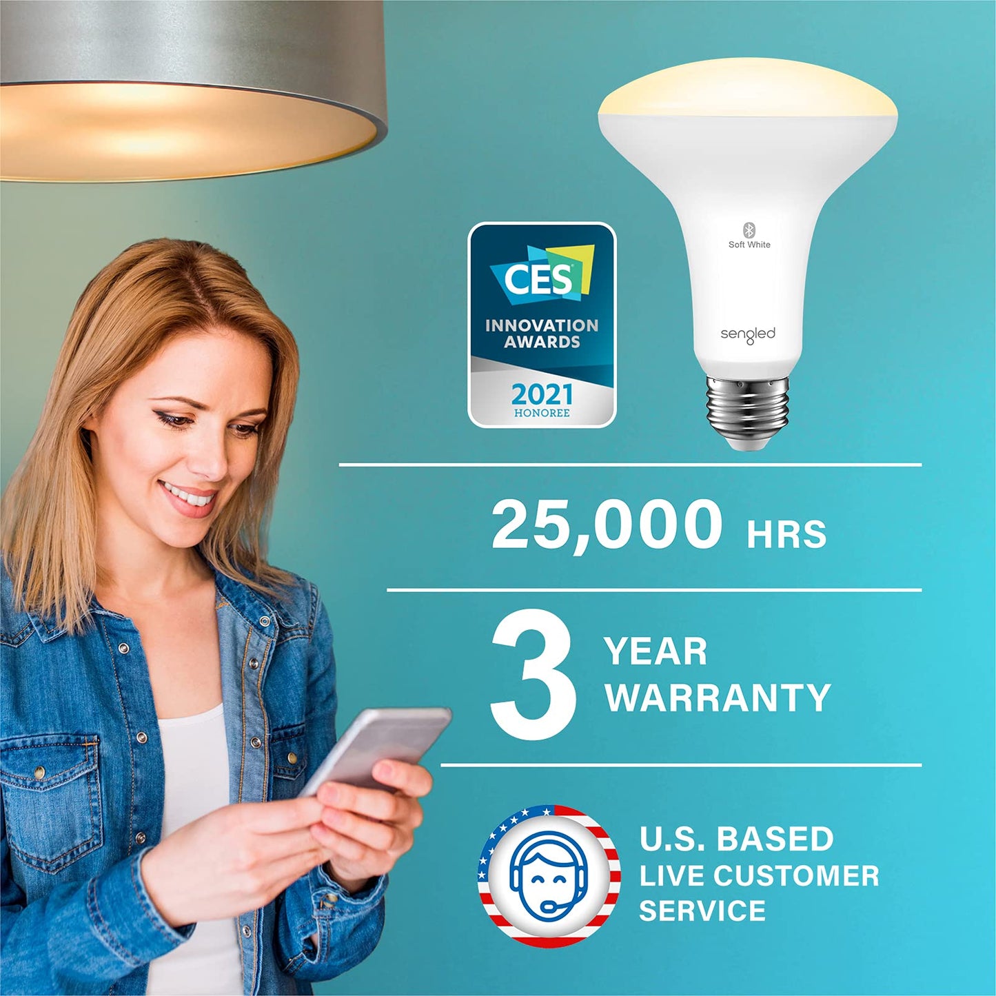 Sengled Alexa Light Bulb, BR30, S1 Auto Pairing with Alexa Devices, Smart Flood Light Bulb That Work with Alexa, Warm Light Bulbs, E26, Led Lights