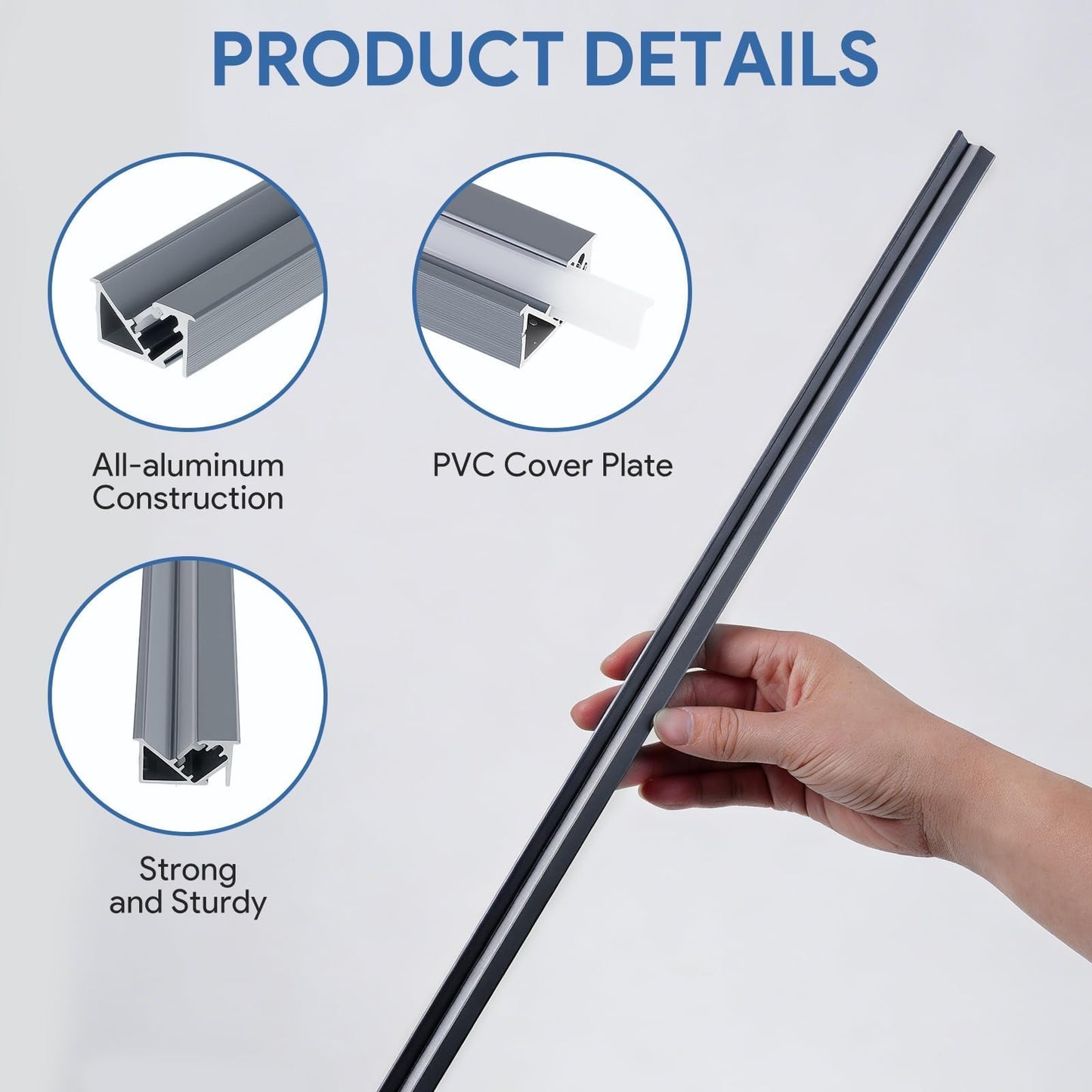 10Pack 3.3ft/1M LED Recessed Aluminum Profiles, 45° YW shape Lumination Aluminum Alloy Channel System with Cover, Embedded LED Channel System