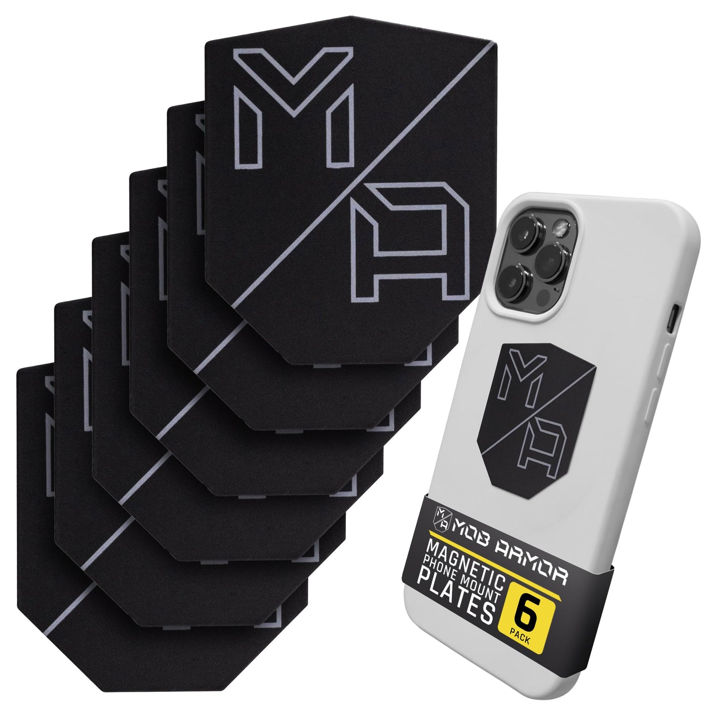 Mob Armor MobNetic Plate - Magnetic Phone Mounting Plate - 0.02inch Thick Metal - iPhone & Android Smartphone Compatible - 3M VHB Adhesive Cars Trucks