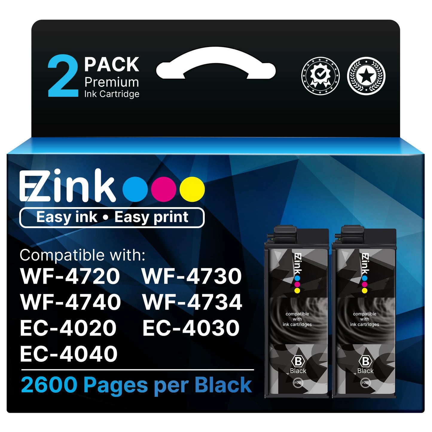E-Z Ink Remanufactured Replacement for 802XL Ink Cartridges, 2 Black