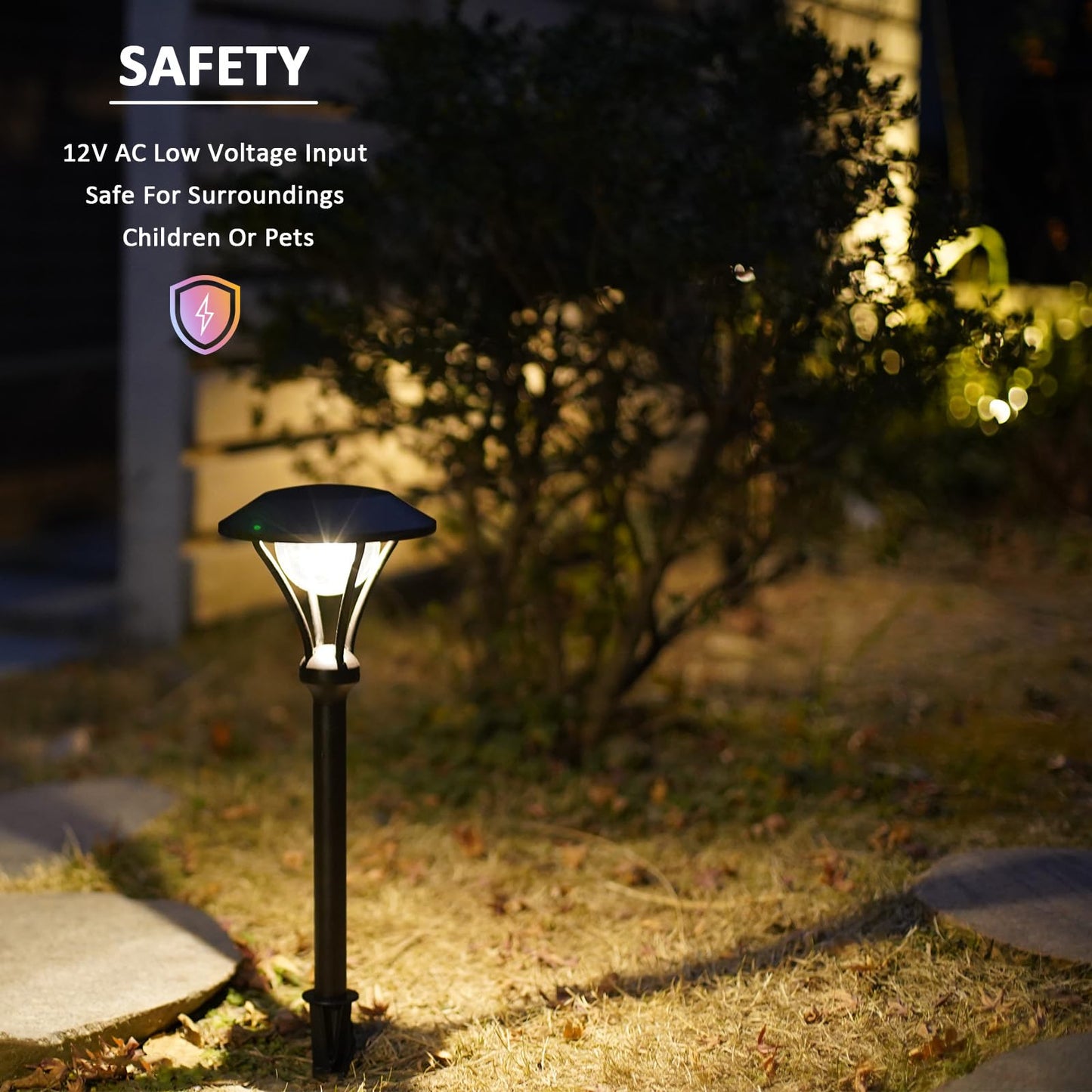 LL LIGHTING LIVING 12V Low Voltage Landscape Path Lights 2PK 1W 60LM LED Pathway Lights 3000K Warm White Durable Aluminum Housing with Stake