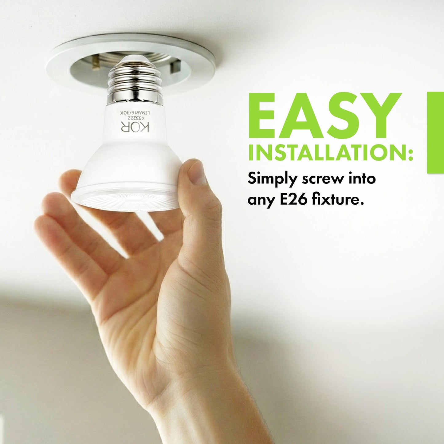 KOR PAR16 LED Flood Bulbs, 6-Pack, Dimmable 50W Eq., 3000K Warm White, E26