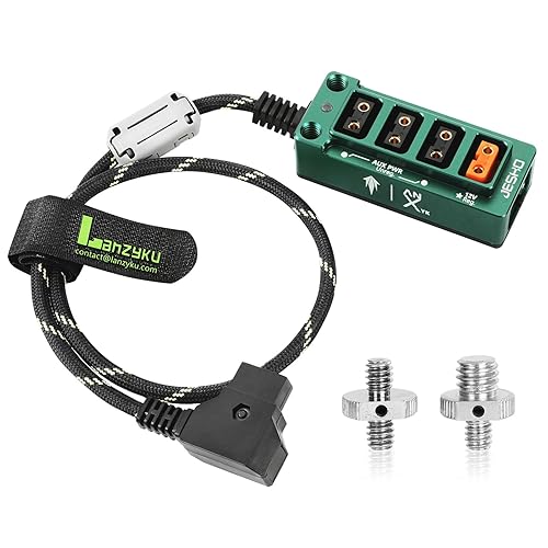 12V Regulated Surge Protection Metal P-Tap D-Tap Splitter with ON/Off Switch for ARRI|RED|Sony|DJI|TILTA |SmallRig|V-Mount|Gold-Mount, 1/4"-20 Screw