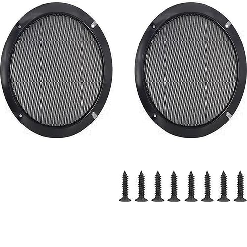 10" Universal Speaker Grille Mesh Cover, Round Decorative Ring Woofer Protection Grille Protective Cover for Cars Home Stereo DIY Accessories Black