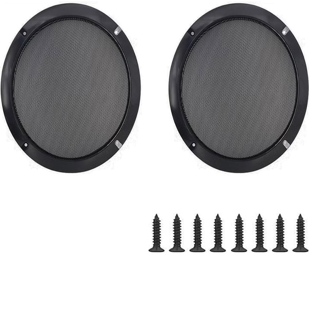 10" Universal Speaker Grille Mesh Cover, Round Decorative Ring Woofer Protection Grille Protective Cover for Cars Home Stereo DIY Accessories Black