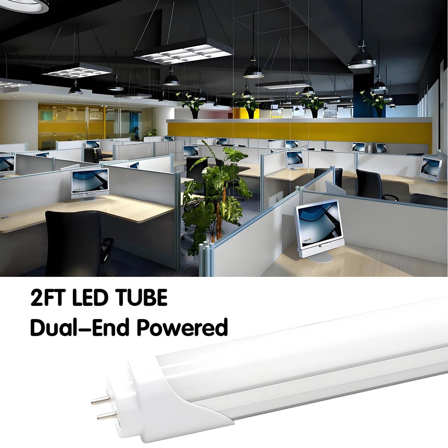 Striplight T8 T10 T12 2FT LED Light Tube - 8W LED Replacement for 24 inch Fluorescent Bulb, 20W Equivalent, 1120Lm, 5000K Daylight White, Ballast