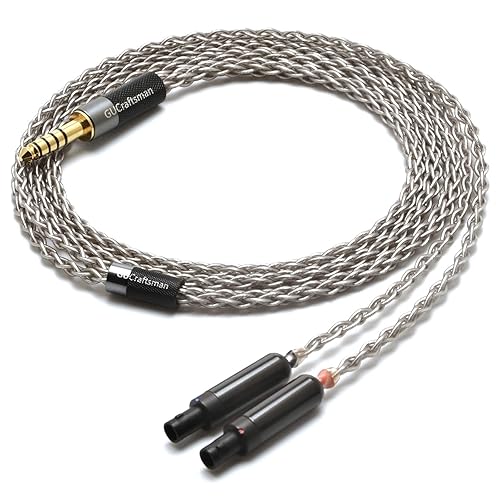 GUCraftsman 6N Single Crystal Silver Upgrade Headphones Cable 4Pin XLR/2.5mm/4.4mm Balance Headphone Upgrade Cable for SENNHEISER HD800 HD800s HD820…