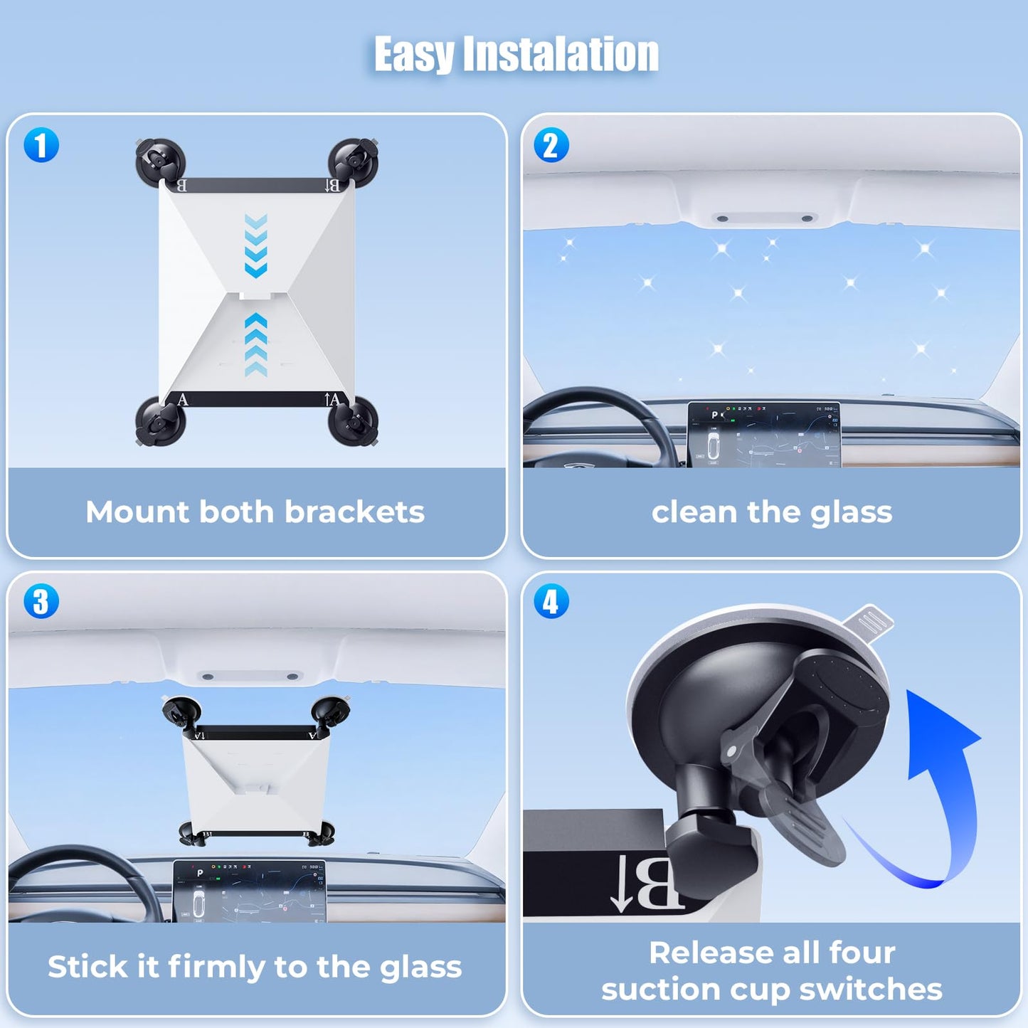 vutnuny Starlink Mini Mount, Starlink Mini Suction Cup Mount for Car Windows & Sunroofs, Secure Mounting Kit with 2 Spare Cups & Anti-Slip