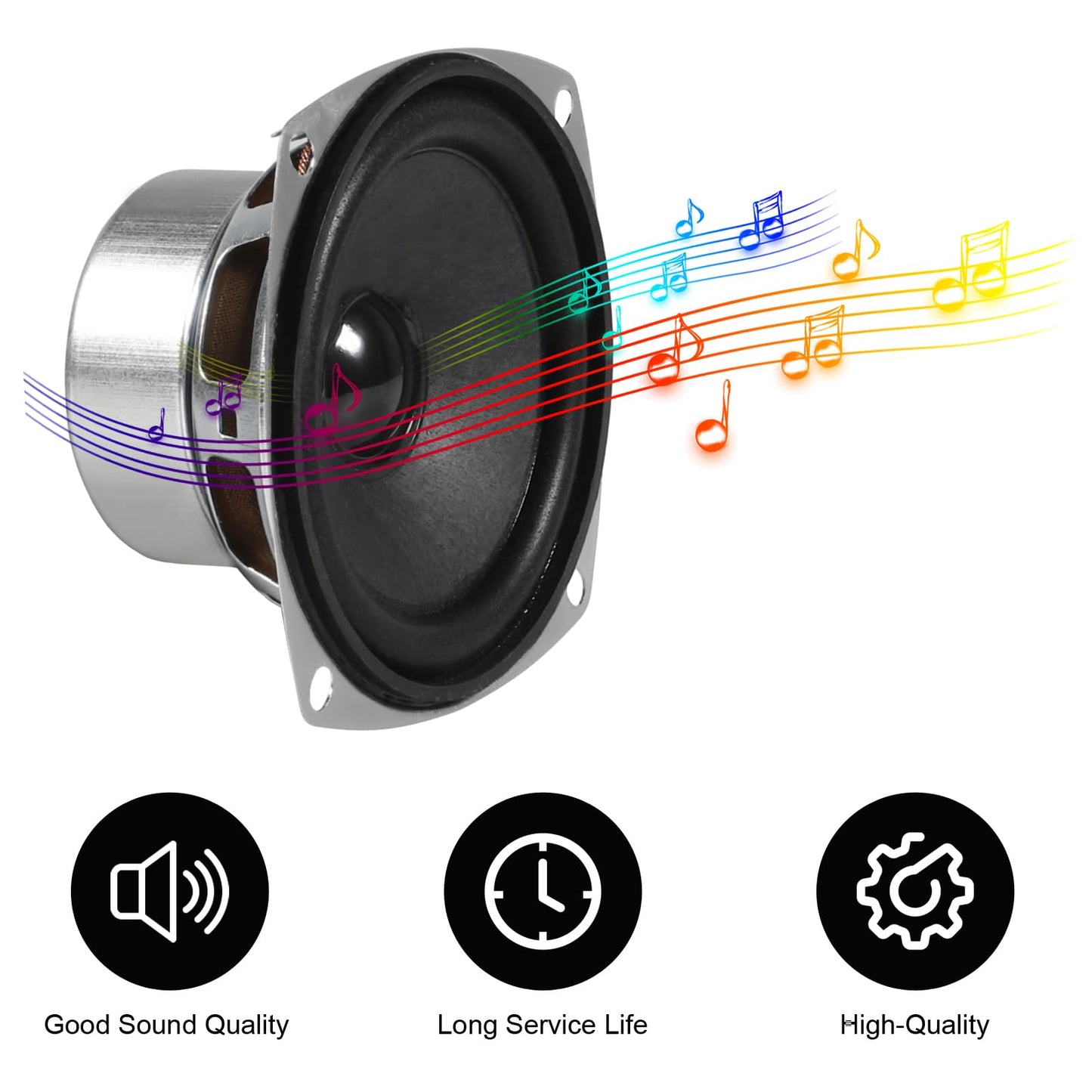 DWEII 2PCS 10W Mini 3" HiFi Full Range Speaker 8 Ohm Anti-Magnetic Audio 2.0/2.1 Home Stereo Woofer Loudspeaker 90dB High Sensitivity