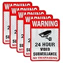 5 Pack Video Surveillance Sign Reflective Sticker Decal Self Adhesive 5.9" x 4", No Trespassing Warning Sign for Home Business CCTV Security Camera