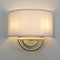 Yosoan Linen Fabric Cloth Boho Aged Brass Gold Wall Sconce Stairwell Fixture Light, 2-Light Dual Indoor Hardwired Vanity Vintage Wall Mount Lamp