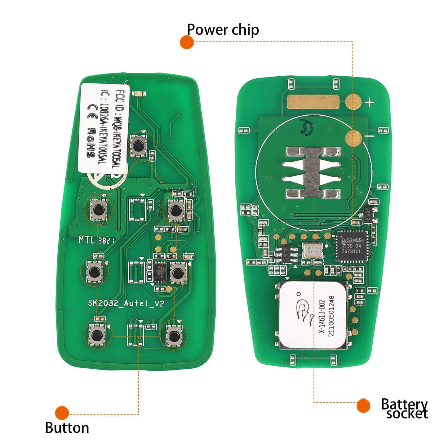 Autel Universal 7-Button Smart Key, Key Fob Replacement for 700+ Vehicles, 130FT Remote, KM100 Compatible, OE Quality