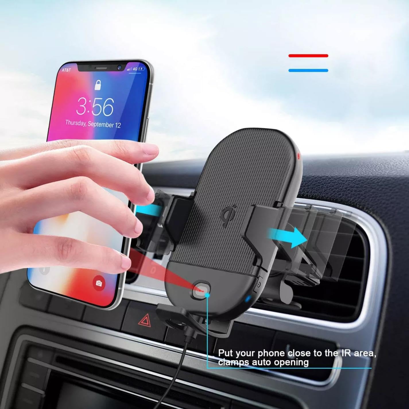 Selna Car Wireless Charger Mount Air Vent Holder Compatible with Motorola Moto G Stylus 5G (2025), Fast Charge Cradle Dock Auto Sensor 10W and 7.5W