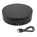 Leadleds 360 Degree Turntable Display Stand, 3 Speeds Electric Rotating Display Stand for Photography Video Shooting Props Jewelry (Black)