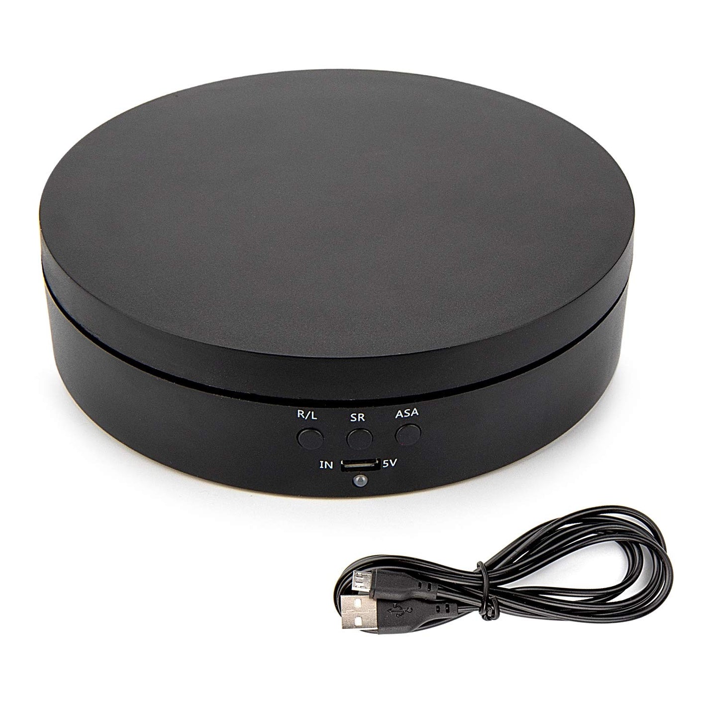 Leadleds 360 Degree Turntable Display Stand, 3 Speeds Electric Rotating Display Stand for Photography Video Shooting Props Jewelry (Black)