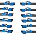 Benfei SATA Cable III, 12 Pack SATA Cable III 6Gbps Straight HDD SDD Data Cable with Locking Latch 18 Inch for SATA HDD, SSD, CD Driver, CD Writer