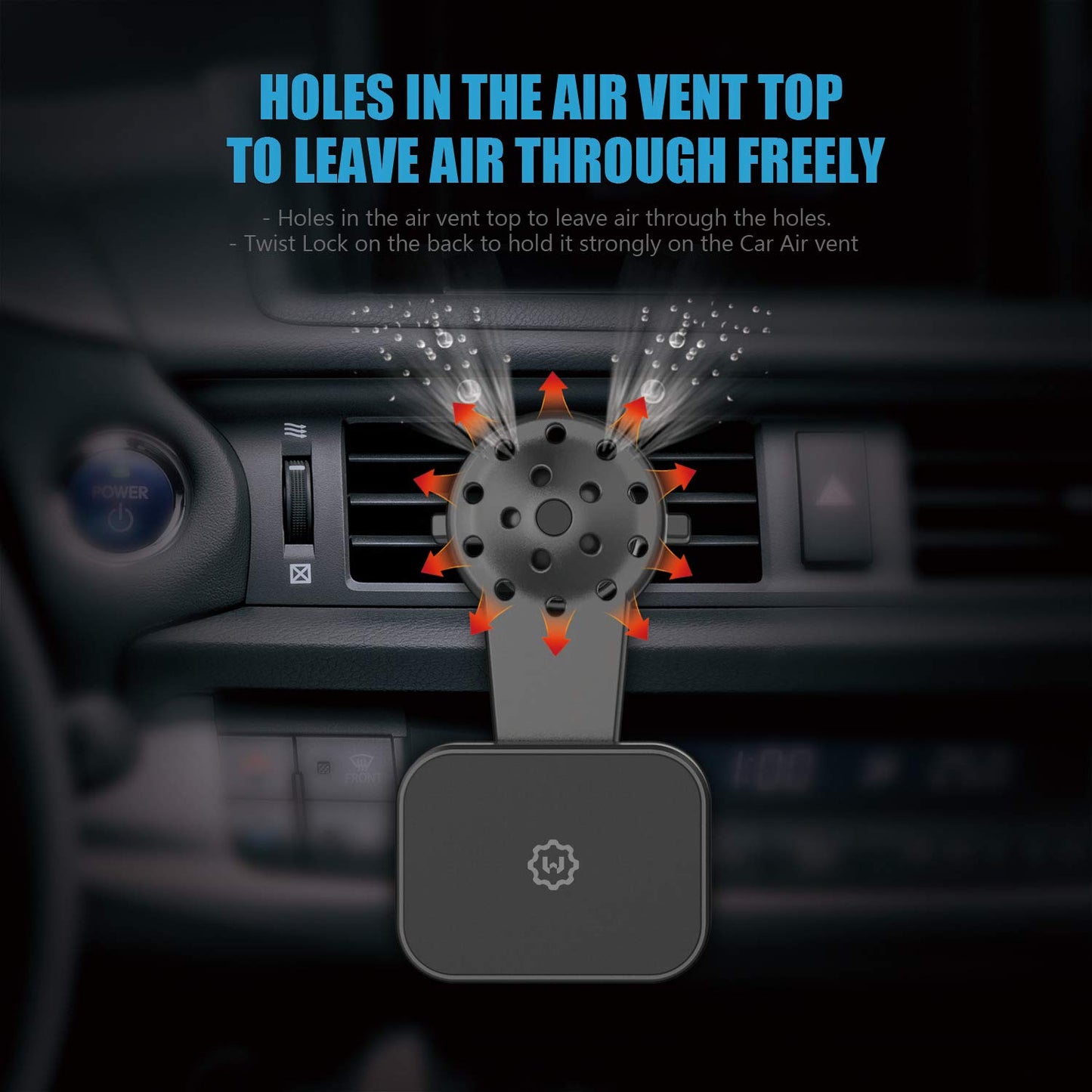 WixGear Magnetic Mount, Universal Air Vent Twist Hole Magnetic Phone Holder for Car, for All Cell Phones with Fast Swift-Snap Technology, Will Not