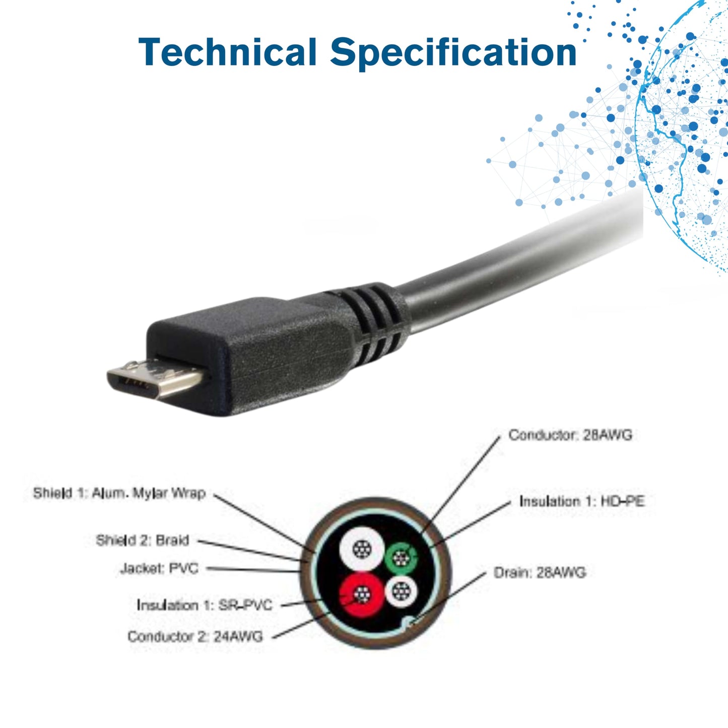 C2G Legrand USB A to B Cable, Male to Male USB Cable, Micro USB Cable, 2 Meters (6.56 Foot) Data Transfer Cable, Black USB Cord, 1 Count, C2G 27365