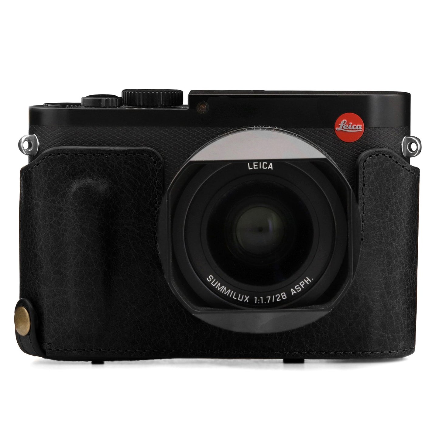 Mega Gear MG1402 Leica Q-P, Q (Typ 116) Ever Ready Genuine Leather Camera Case and Strap, with Battery Access, Black