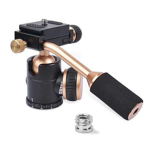 Tripod Head, Flexi-Tilt Universal Ball Head with Quick Release Plate, 1/4 Screw for DSLR Camera, Video Camcorder, Cellphone/Pad, Mirrorless Cameras