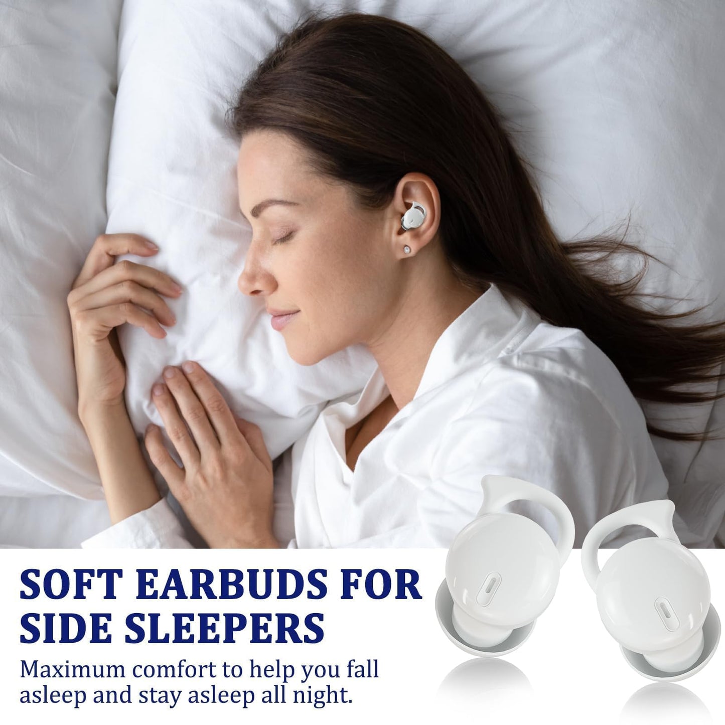 Invisible Sleep Headphones,Sleep Earbuds for Side Sleepers,Small Comfortable Fit Noise Blocking Sleep Ear Buds,Bluetooth 5.3 Wireless Earbuds, in-Ear