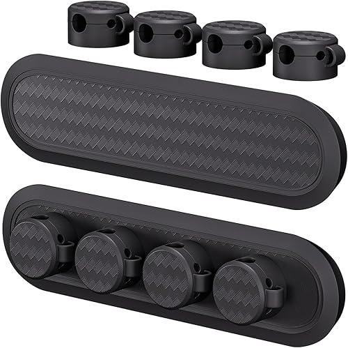 SOHOMACH Cable Management, Cord Organizer with Magnetic Cable Clips, Desk Accessories for Most USB Cable - 2 Sets