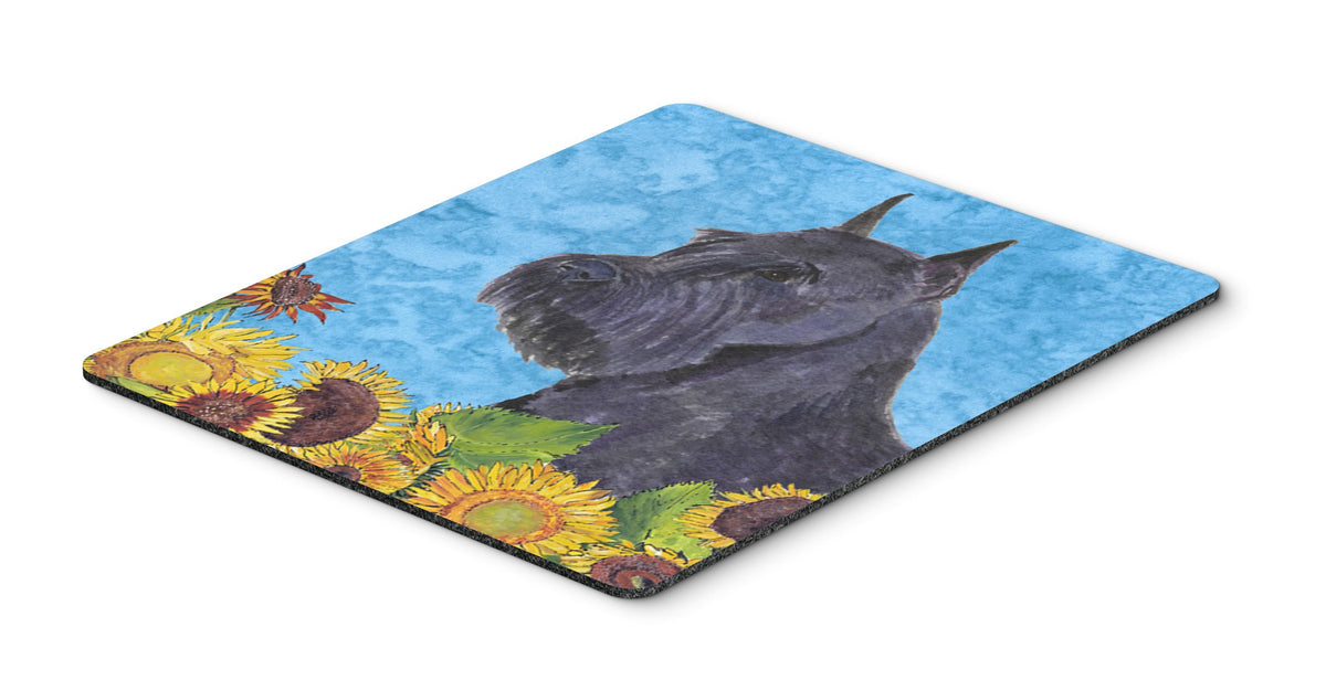 Caroline's Treasures SS4156MP Schnauzer in Summer Flowers Mouse Pad, Hot Pad or Trivet for Home Office Gaming Working Computers Laptop Mouse