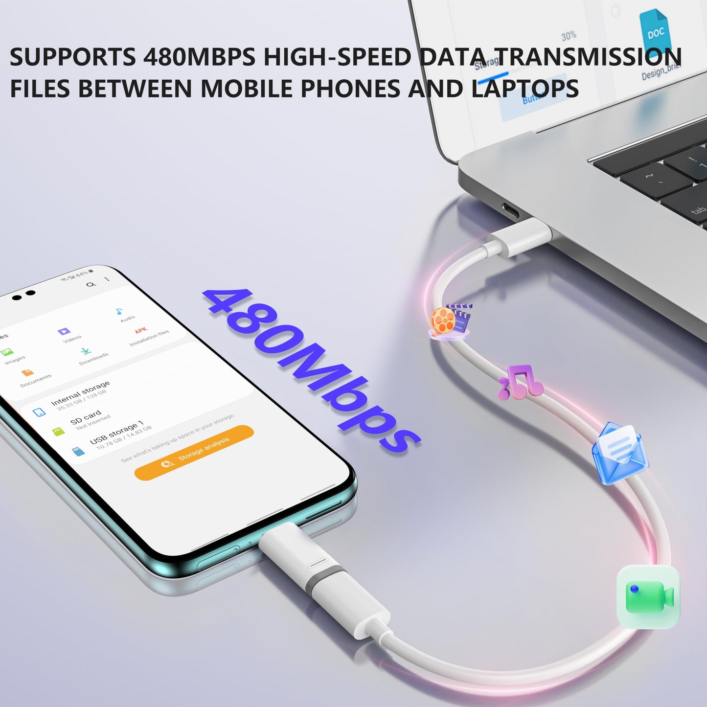 4-piece USB C to Micro adapter, supporting 18W fast charging and data transfer. The Micro to USB C adapter is suitable for Micro interface devices…