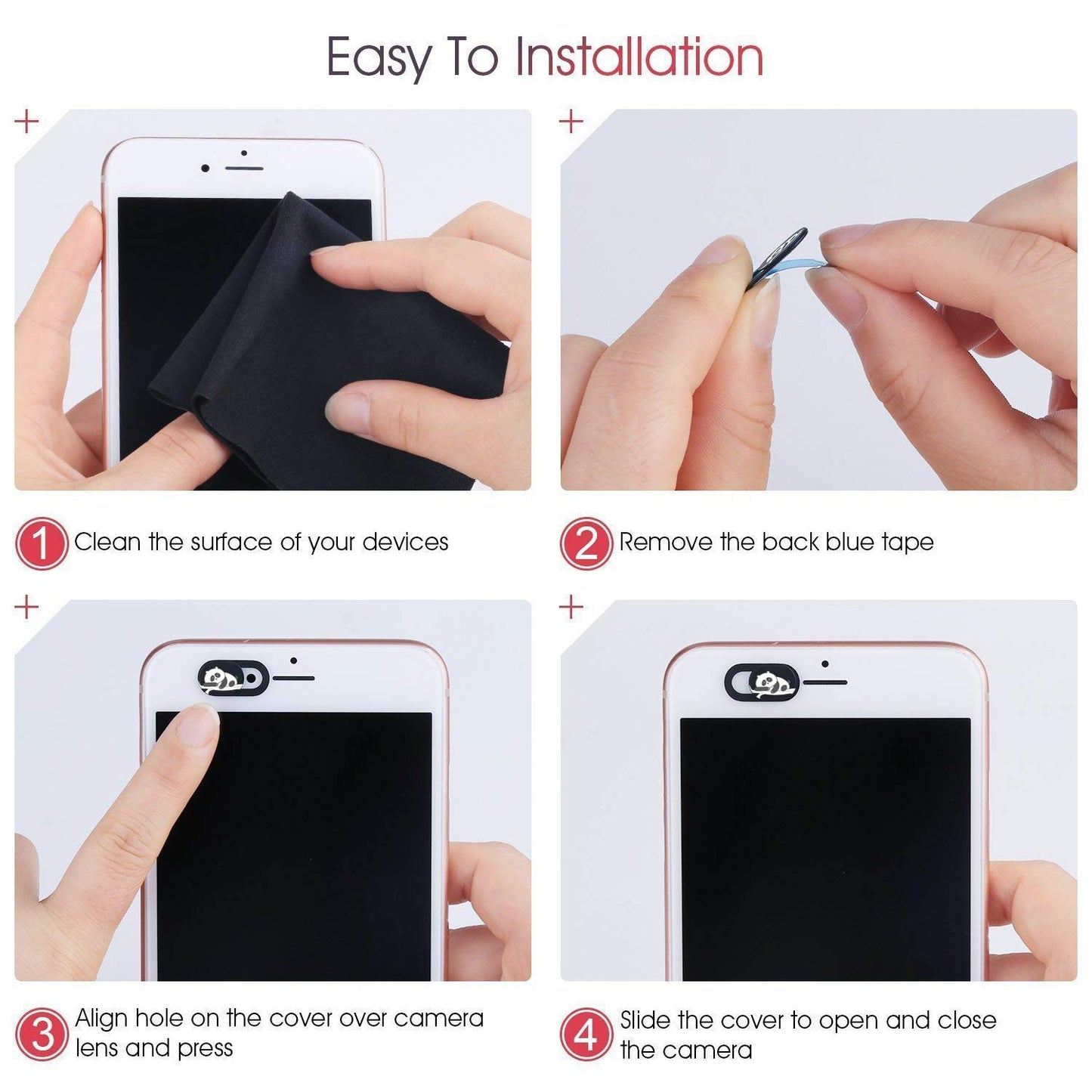 SIREG Webcam Cover Slide Ultra Thin - Web Camera Cover fits Laptop,Tablet,Computer, PC, Smartphone, Protect Your Privacy and Security,Strong Adhesive