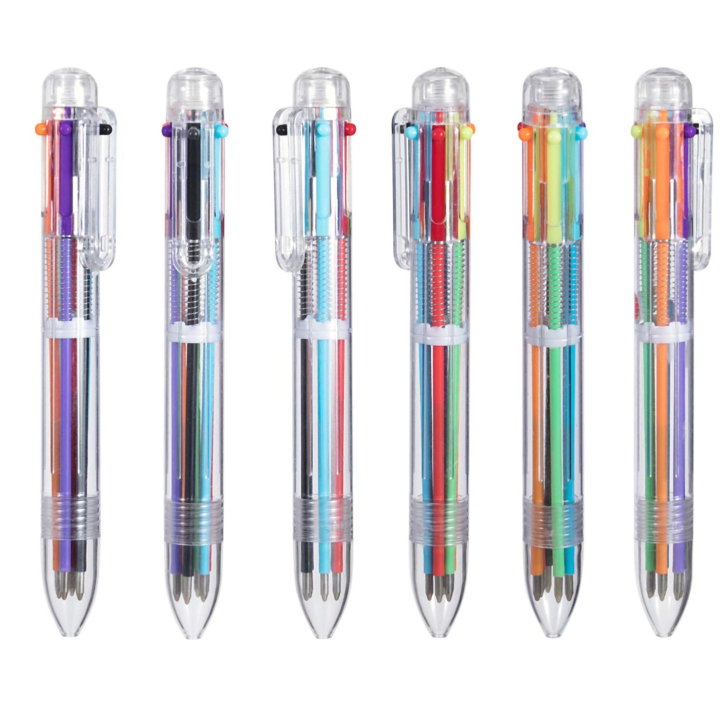favide 22 Pack 0.5mm 6-in-1 Multicolor Ballpoint Pen,6-Color Retractable Ballpoint Pens for Office School Supplies Students Children Gift,Kids Party