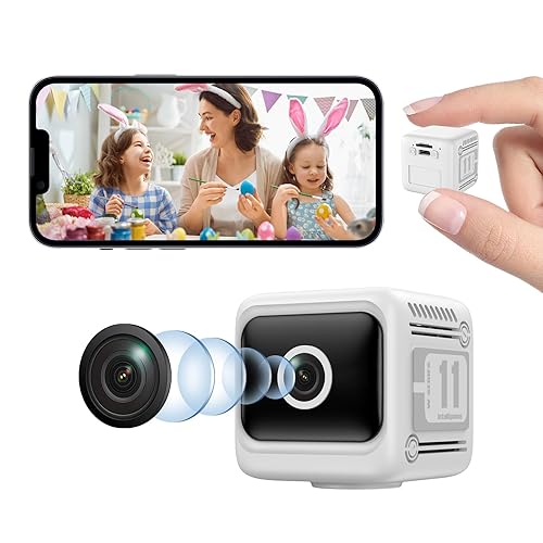 Vnmkp 2025 Upgraded Security Camera, Wireless Surveillance Camera, 4K HD Mini Nanny Cam for Home (with Night Vision) WiFi Indoor Camera(Video Only)