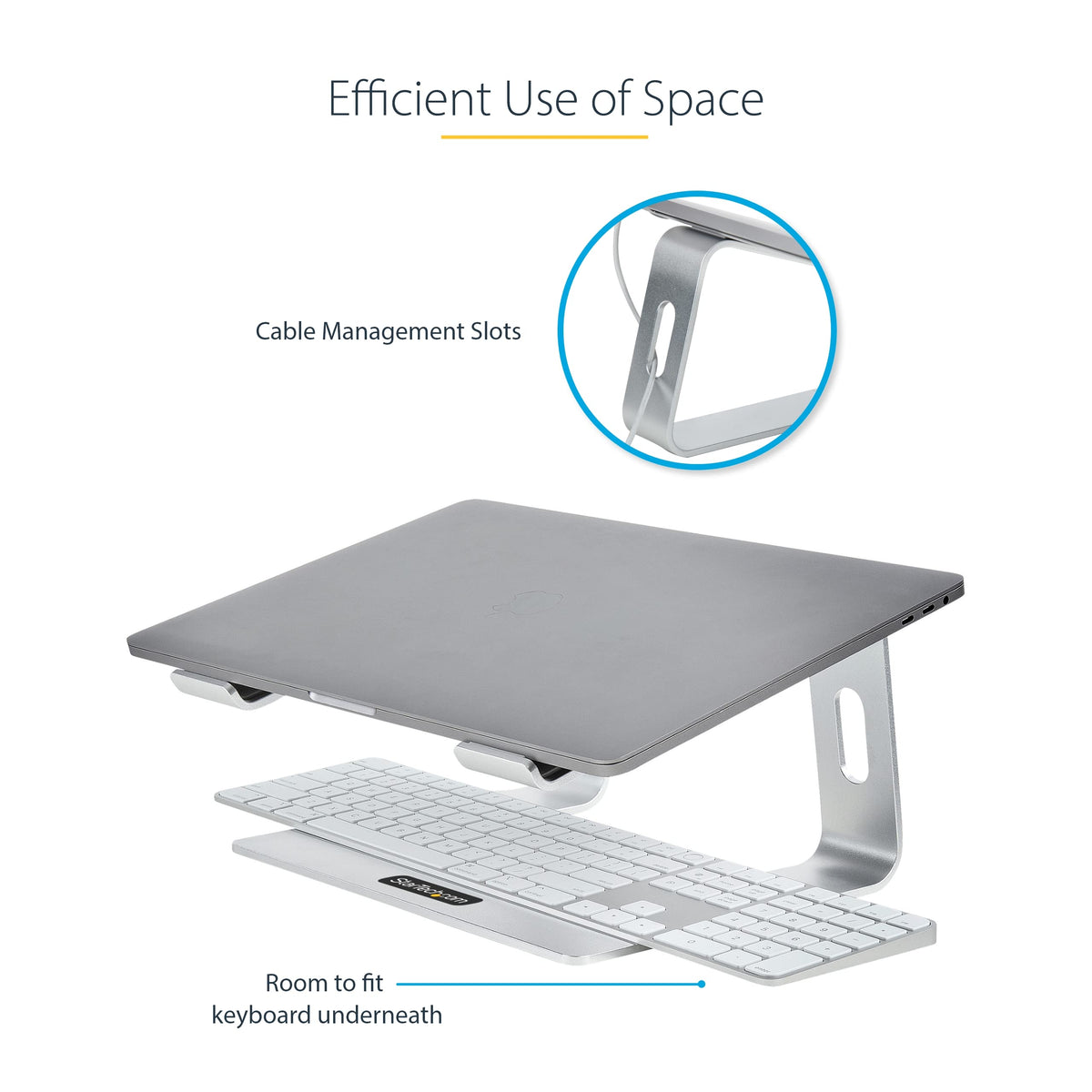 StarTech Laptop Stand, Ergonomic Laptop Riser, Aluminum, Silver, Dell XPS