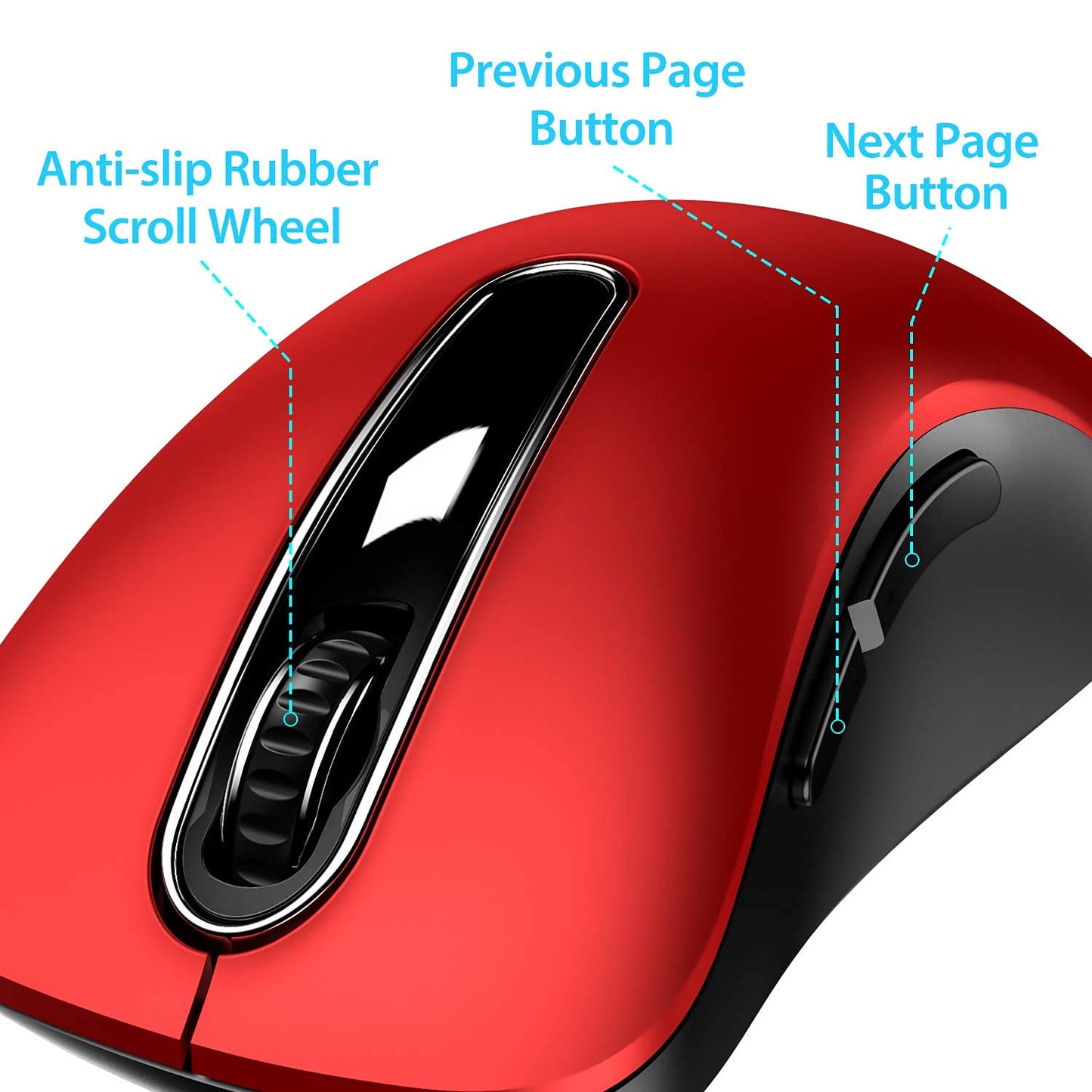 memzuoix 2.4G Wireless Mouse, 1400 DPI Mobile Optical Cordless Mouse with USB Receiver, Portable Computer Mice for Laptop, PC, Desktop, MacBook, 5