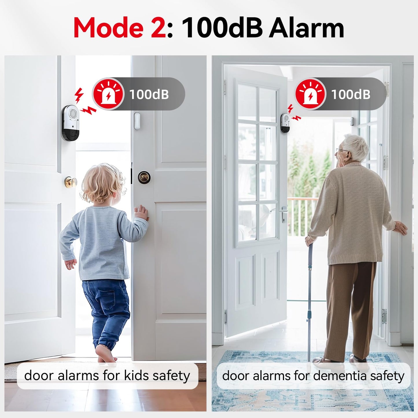 Sanjie Door Window Alarms - 5 Pack,125dB,Volume Control,Window Door Open Alarm Sensors for Kids Safety/Dementia/Pool,Wireless Sensors Keep Your Home