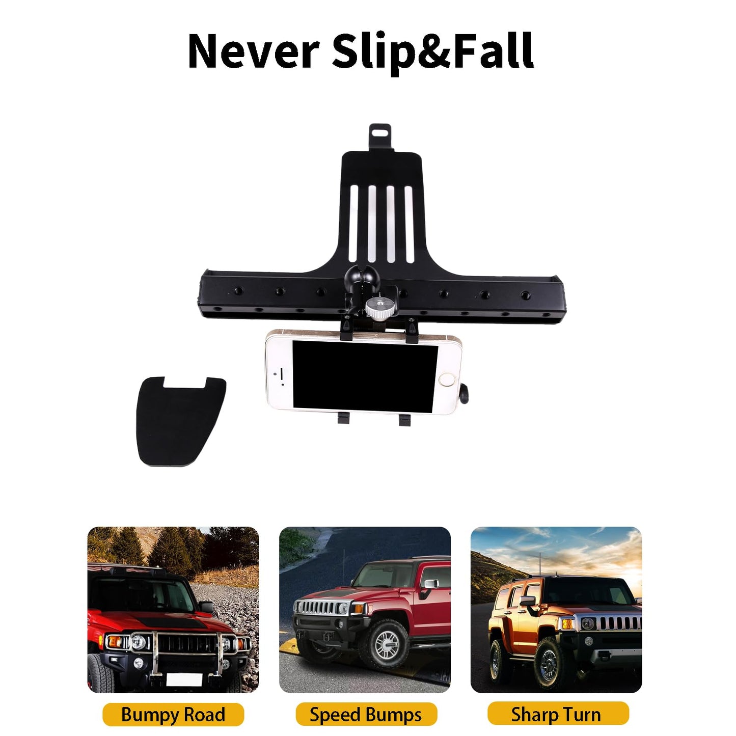 PIUGILH Car Instrument Panel Track Mobile Phone Holder Trim for Hummer H3 2005-2009 Central Control Air Vent Multifunctional Mobile Phone
