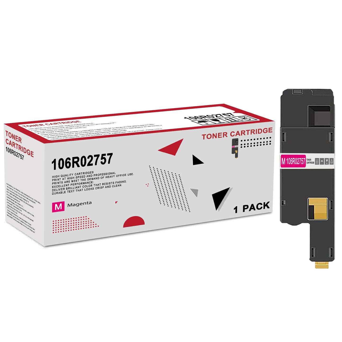 1 Pack 106R02757 Magenta Toner Cartridge: Compatible 106R02757 Replacement for Xerox Color Phaser 6020 6022 WorkCentre 6025 6027 Printer