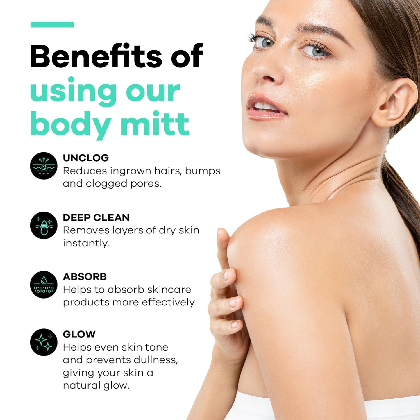 Dermasuri Deep Exfoliating Glove, Korean Body Scrubber Mitt for Dead Skin Removal, Polishing & Keratosis Pilaris Treatment, Shower Skincare, 1-Pack