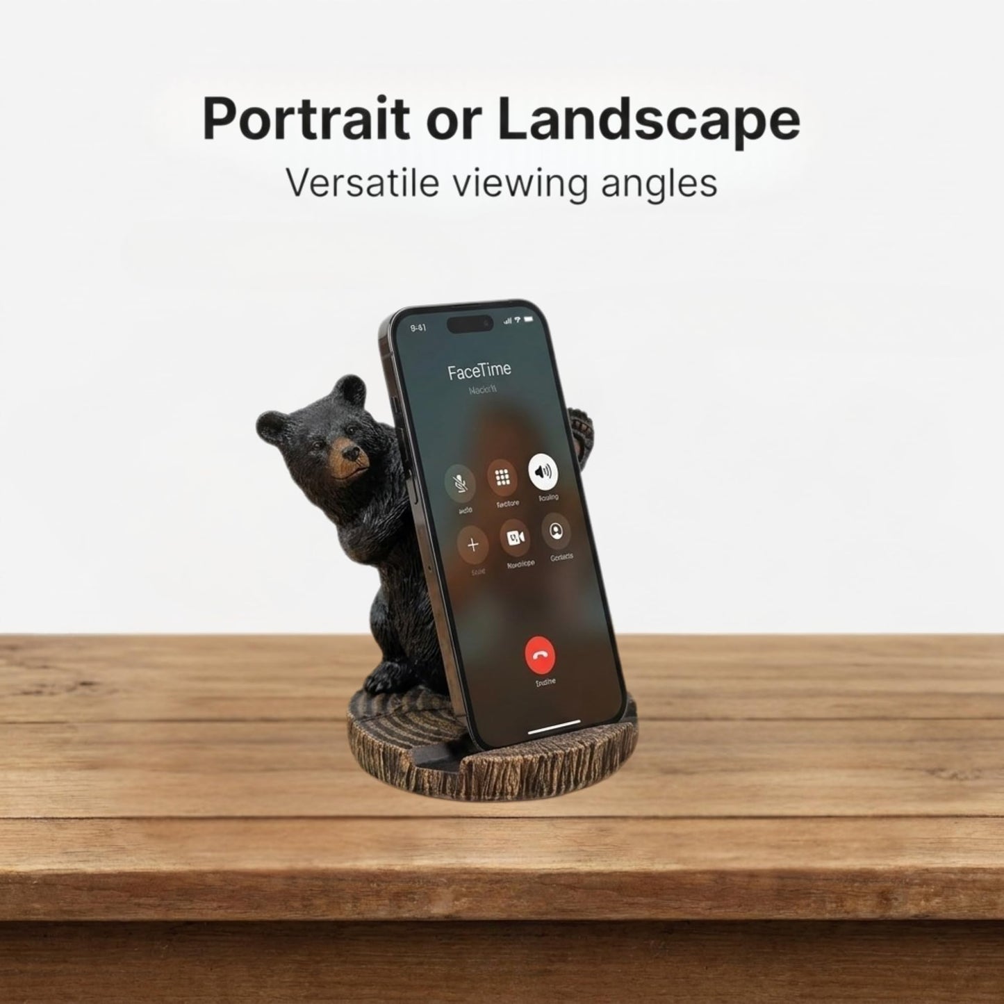 The Bridge Collection 5" Black Bear Cellphone Stand - Black Bear Decor for Cabin, Mountain, Camping Decor for Home- Phone Stand