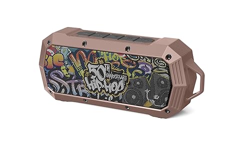50th Anniversary of Hip Hop Portable Bluetooth Wireless Shower Speaker 10W Peak Power Boombox w HD Sound; IPX5 Waterproof; 4H Playtime; 800mAh