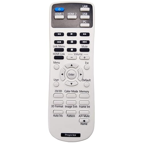 Leankle Remote Controller 1650251 for Epson Projectors EH-TW5210, EH-TW5300, EH-TW5350, PowerLite Home Cinema 2040/2045