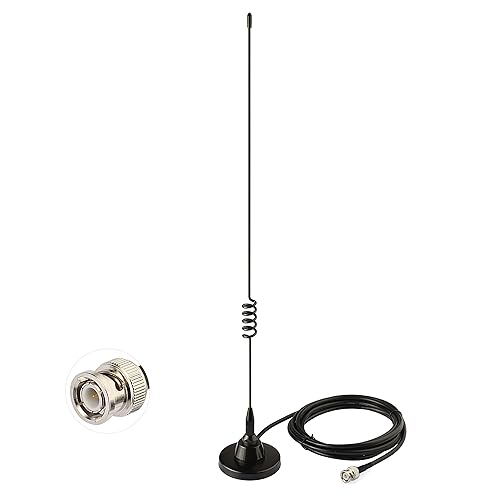 Bingfu HF VHF UHF Ham Amateur Mobile Radio Police Scanner Antenna Magnetic Base BNC Male Compatible with Uniden Bearcat Whistler Radio Shack Police