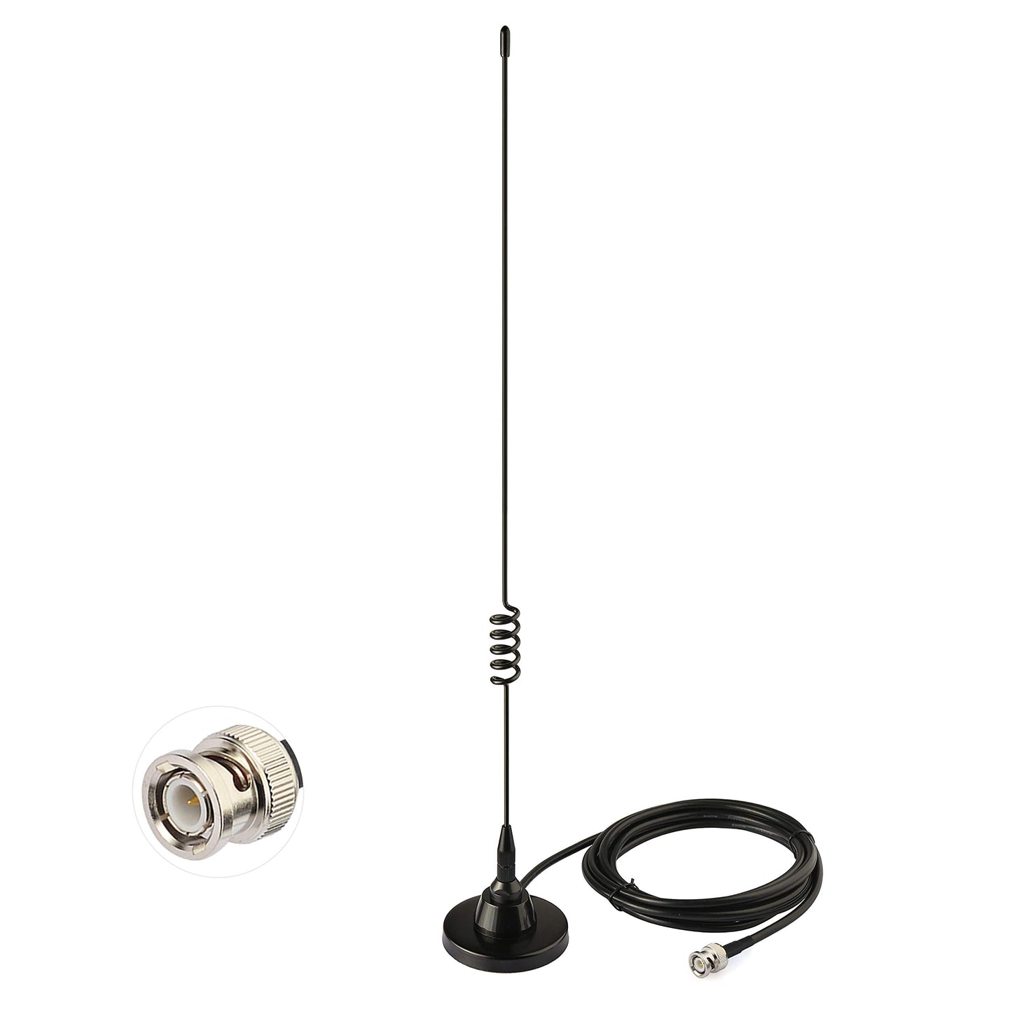 Bingfu HF VHF UHF Ham Amateur Mobile Radio Police Scanner Antenna Magnetic Base BNC Male Compatible with Uniden Bearcat Whistler Radio Shack Police