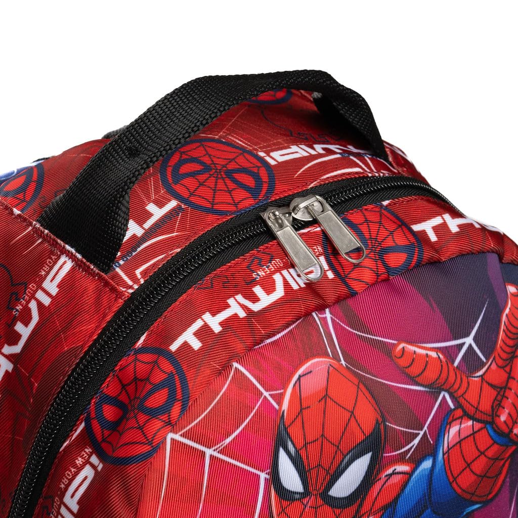 Wondapop Marvel Spider-Man 15.5 Inch Deluxe Nylon Backpack, Kids School Bag with Laptop Sleeve & Pockets
