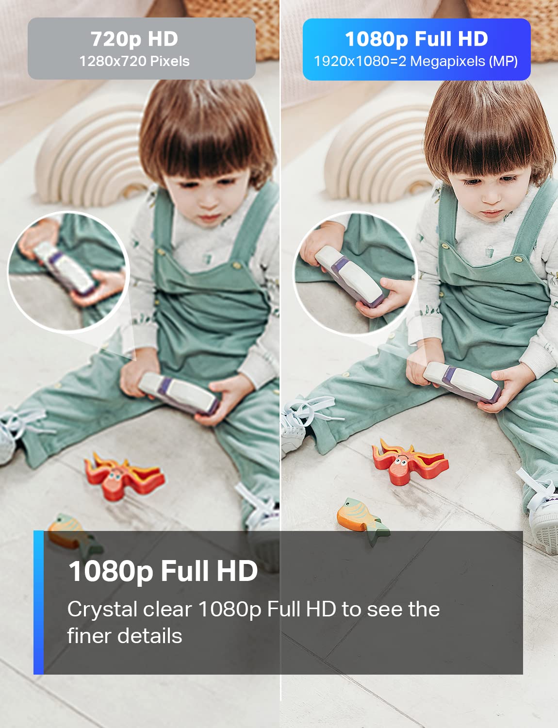 TP-Link Tapo 1080P Indoor Security Camera for Baby Monitor, Dog Camera w/Motion Detection, 2-Way Audio Siren, Night Vision, Cloud & SD Card Storage